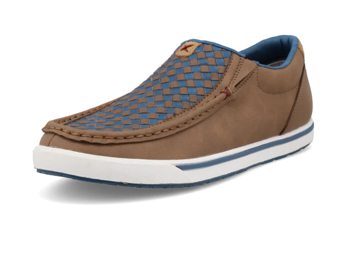 Twisted X Ladies Slip On Kicks-Toasted Coconut/Blue Steel