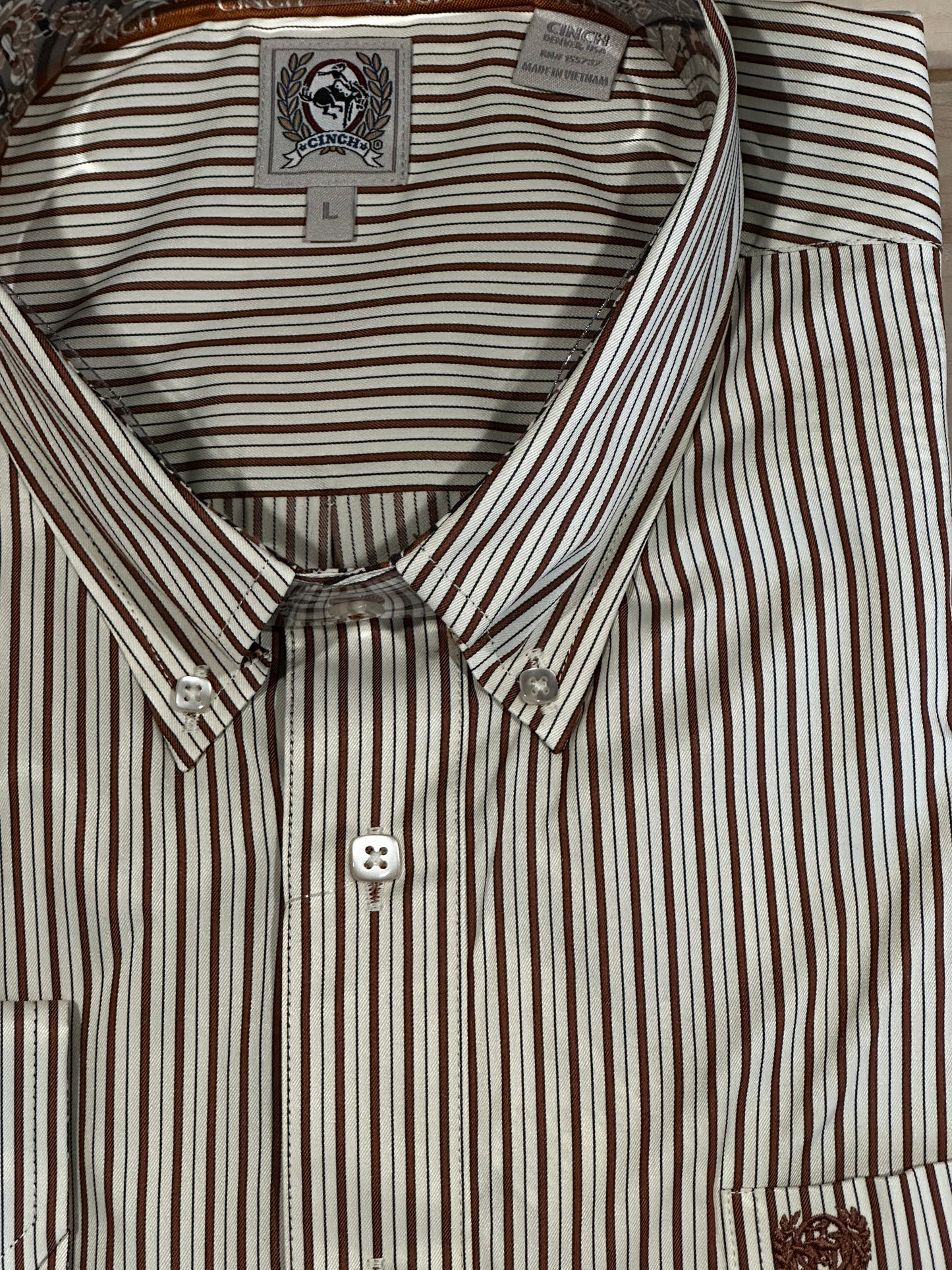 Cinch Tencel Longsleeved Shirt-Brown/Cream