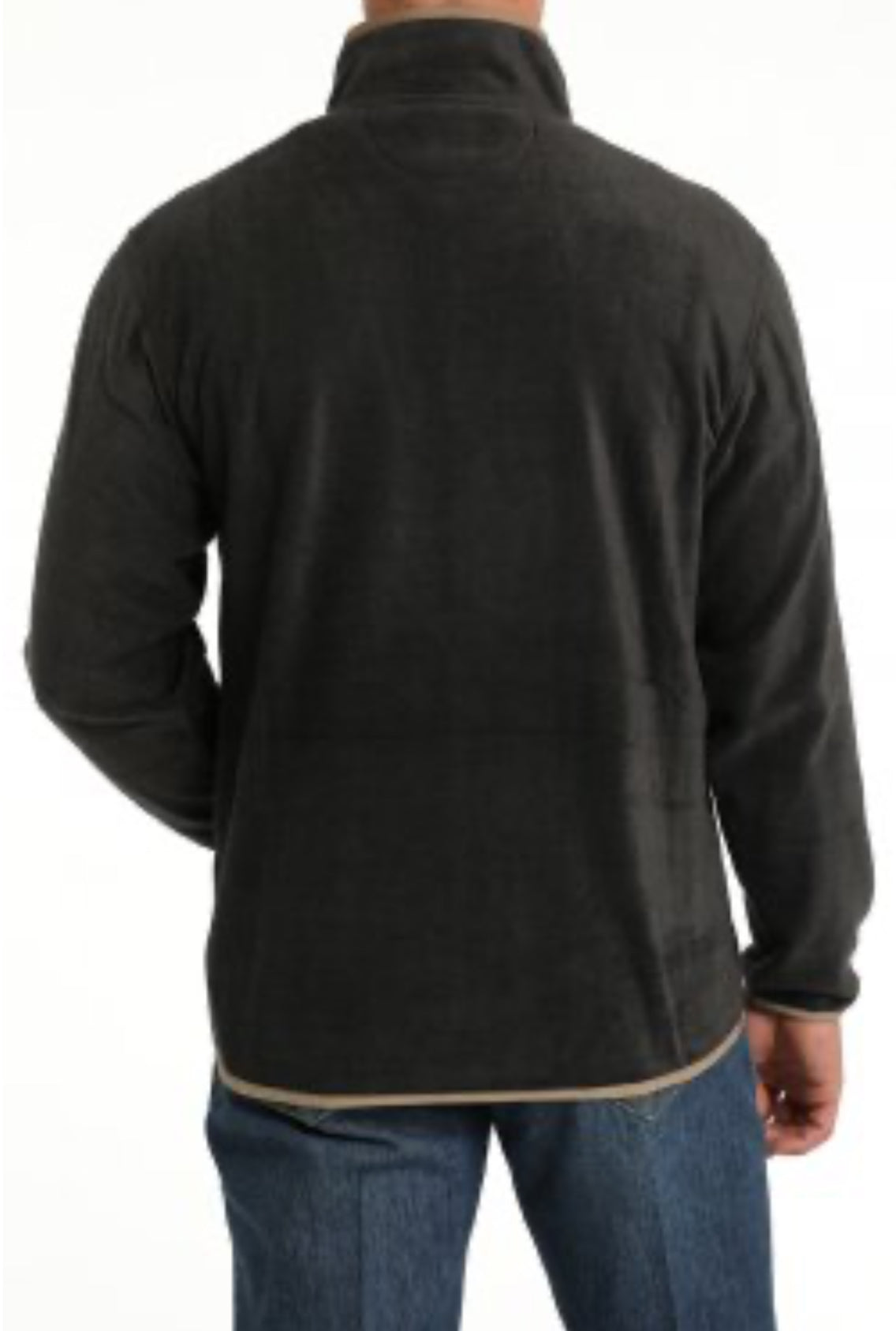 *Sale* Men's Cinch Fleece Pullover-Charcoal/Tan