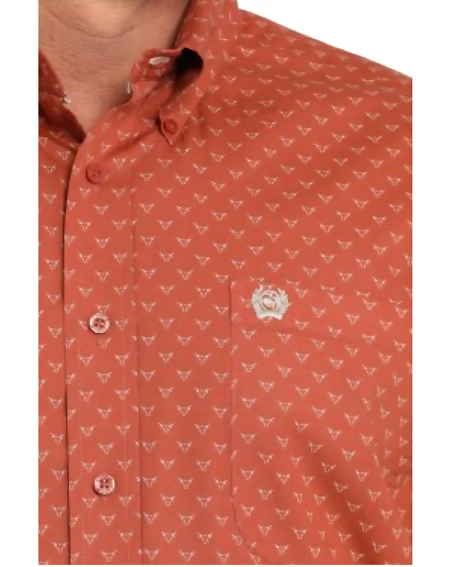 Cinch Men’s Longsleeved Shirt-Rust Print
