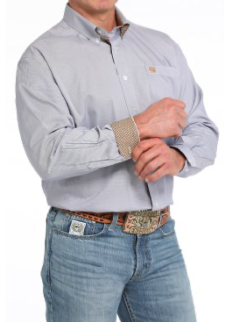 Cinch Men's TENCEL Longsleeved Shirt-Lt Purple Stripe