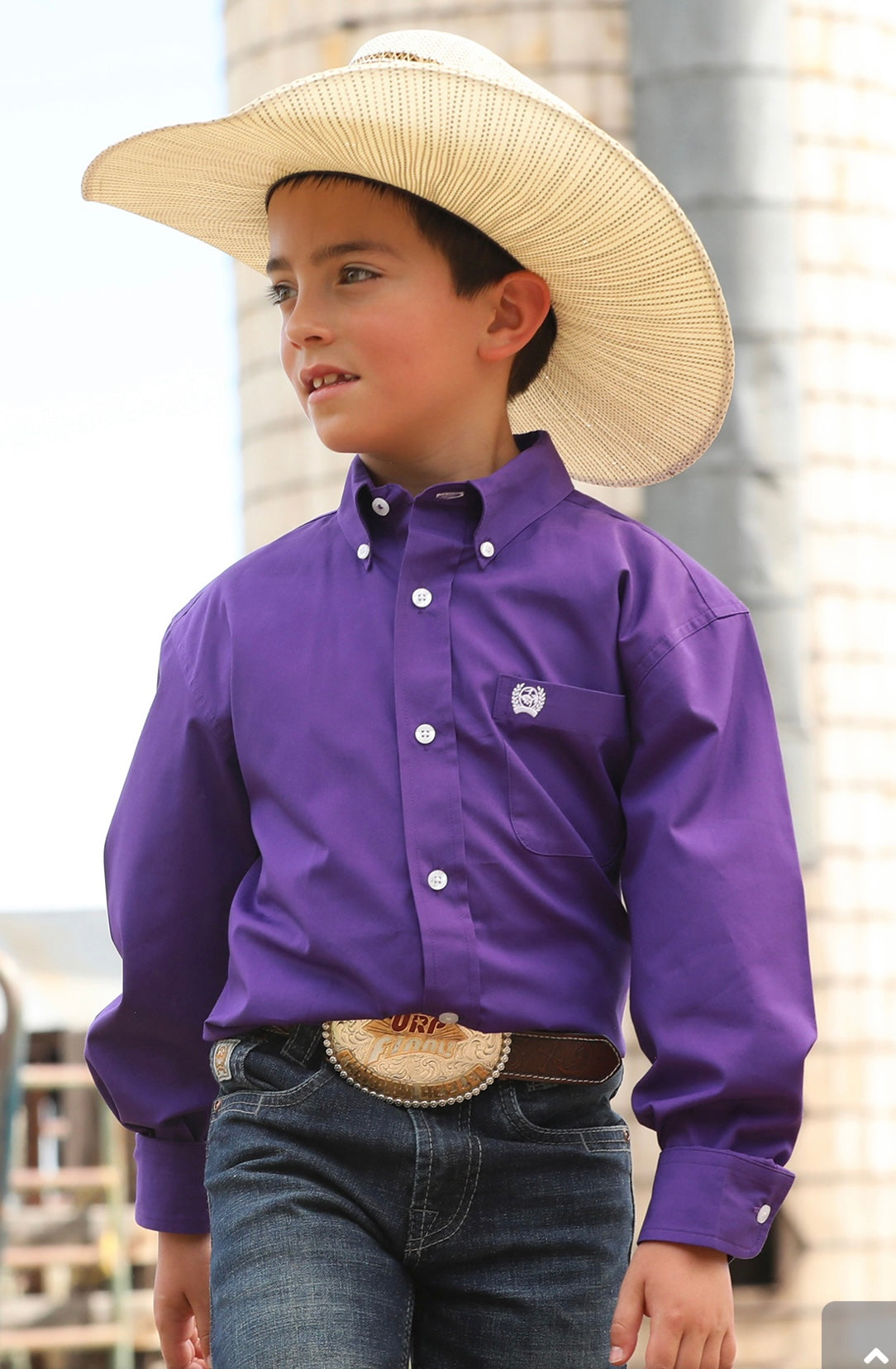 Cinch Boys Longsleeved Shirt-Solid Purple