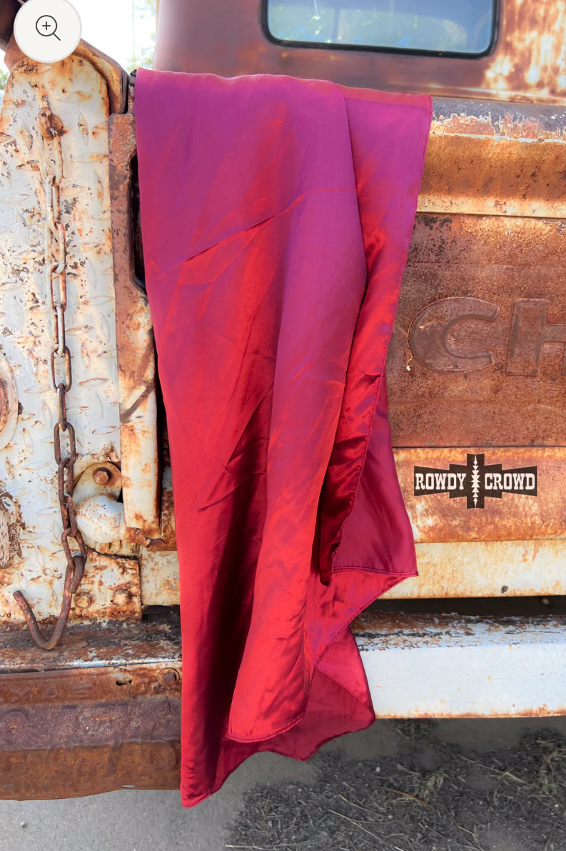 Burgundy Wildrag 100%Silk 34.5 x 34.5