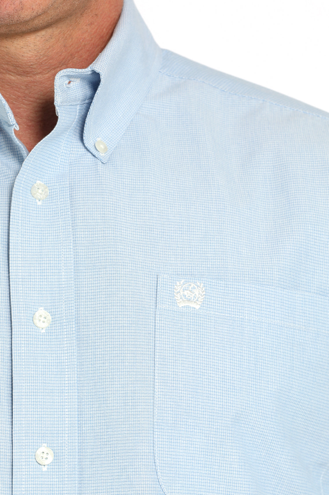 Men’s Cinch Cotton Longsleeved Shirt-Light Blue