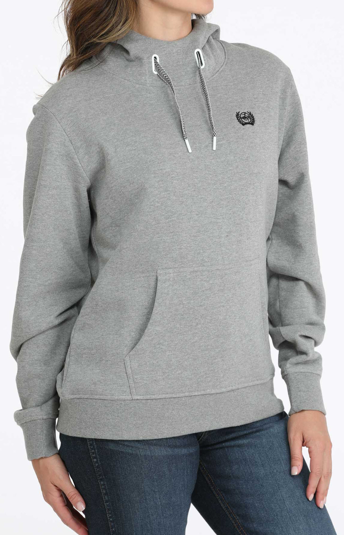 Ladies Cinch Hoodie-Gray