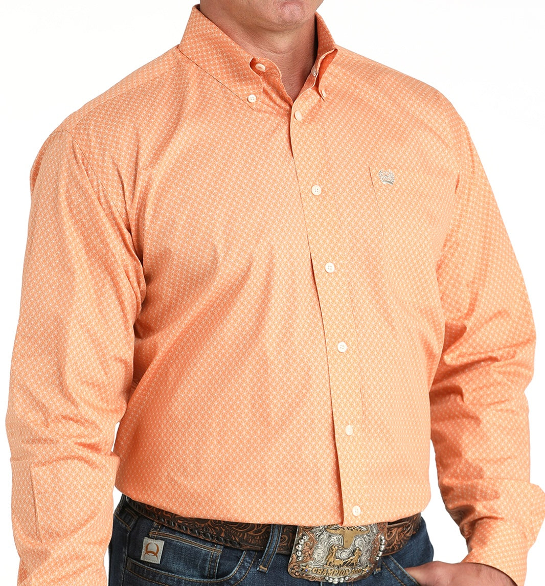 Cinch Cotton Longsleeved Shirt-Coral Mini Print