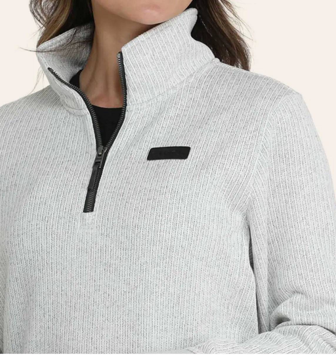 Cinch Ladies Gray Quarter-Zip Fleece Sweater