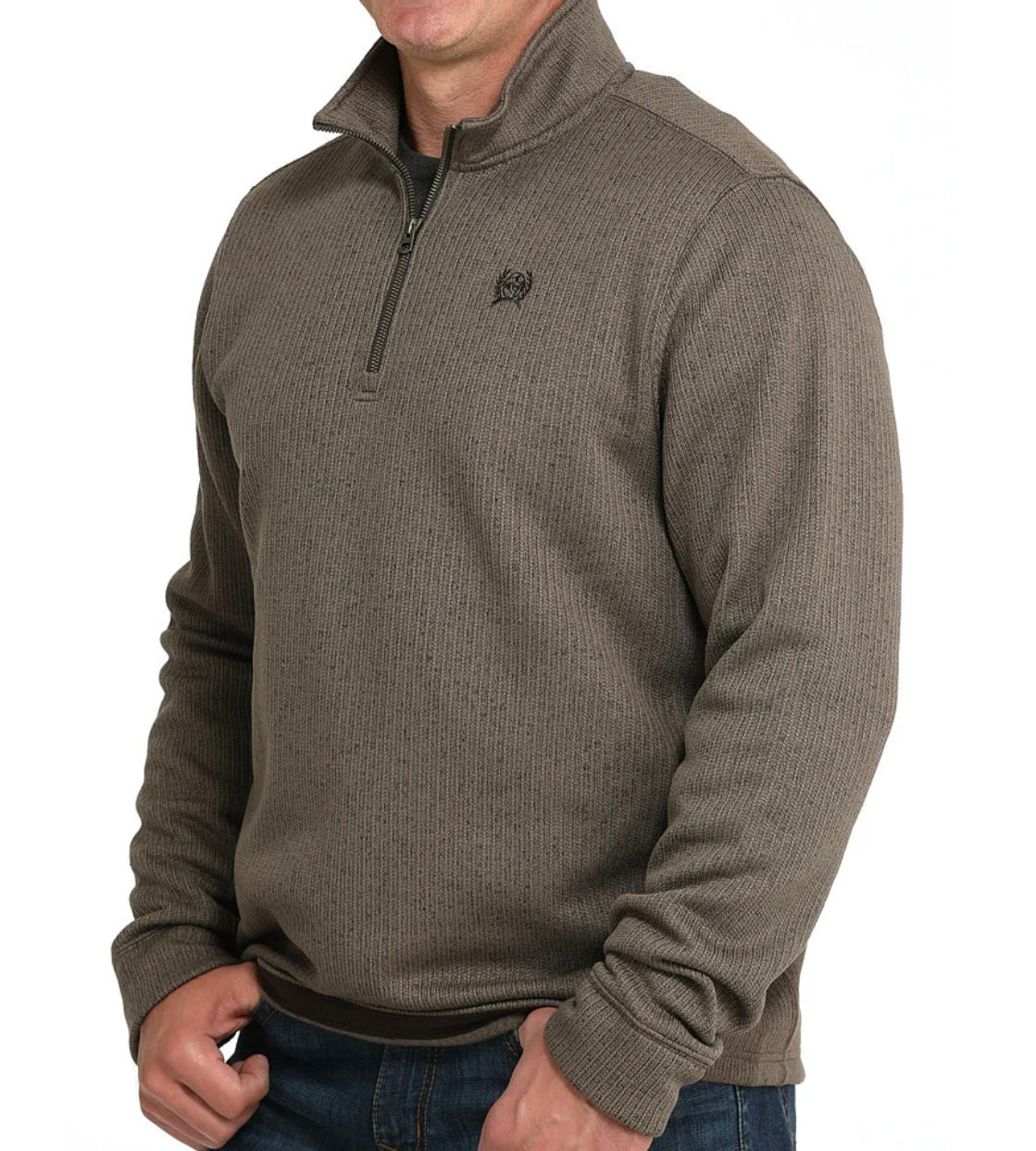 Cinch Men's Brown Quarter-Zip Fleece Sweater