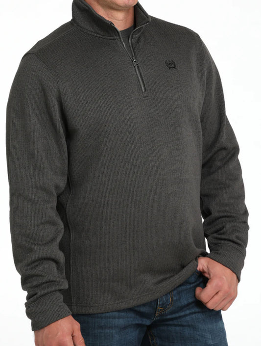 Cinch Men's Charcoal Quarter-Zip Fleece Sweater