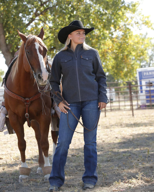 Ladies Cinch Charcoal Shirt Jacket