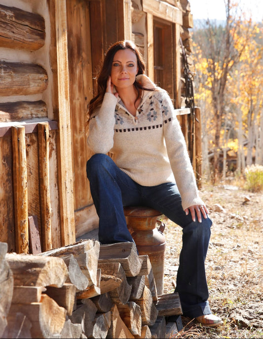 Cinch Ladies Cream Wool Pullover Sweater