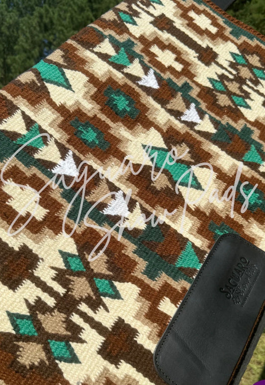 Saguaro #4738 Ranch Pad-Chocolate/Cream/Green