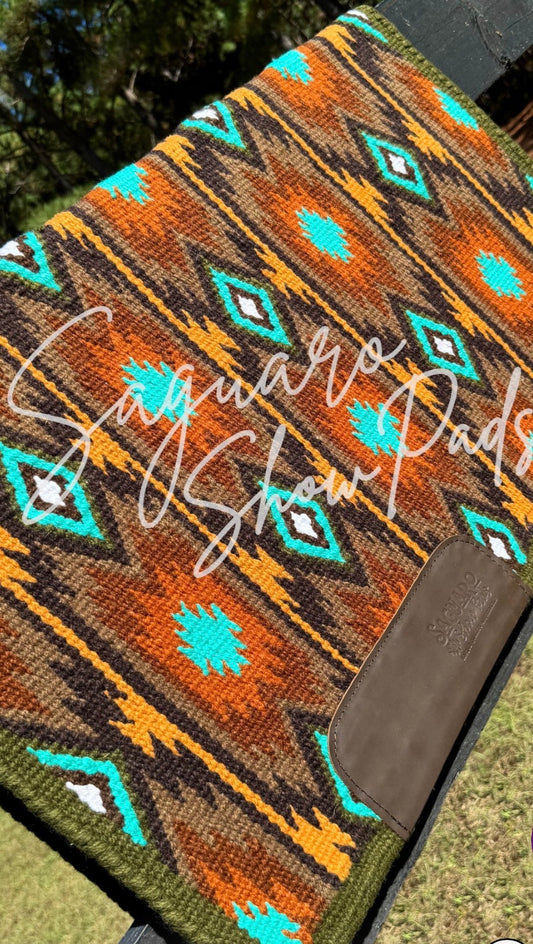 Saguaro #4920 Ranch Pad-Rust/Aqua/Olive