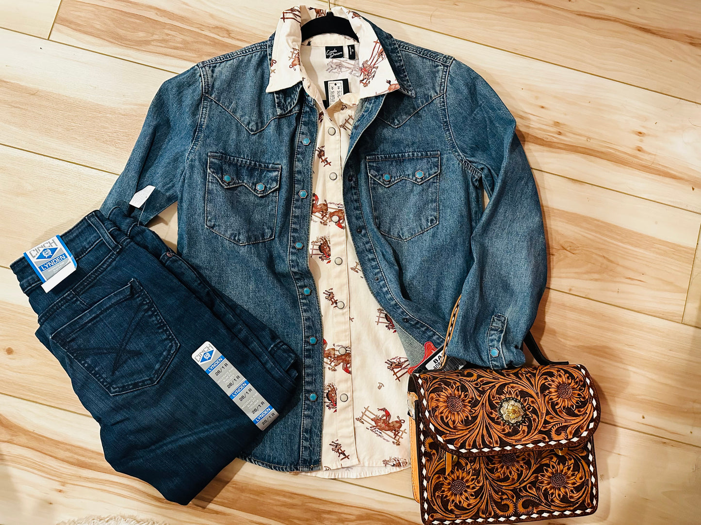 Stetson Ladies Heavy Denim Western Shirt