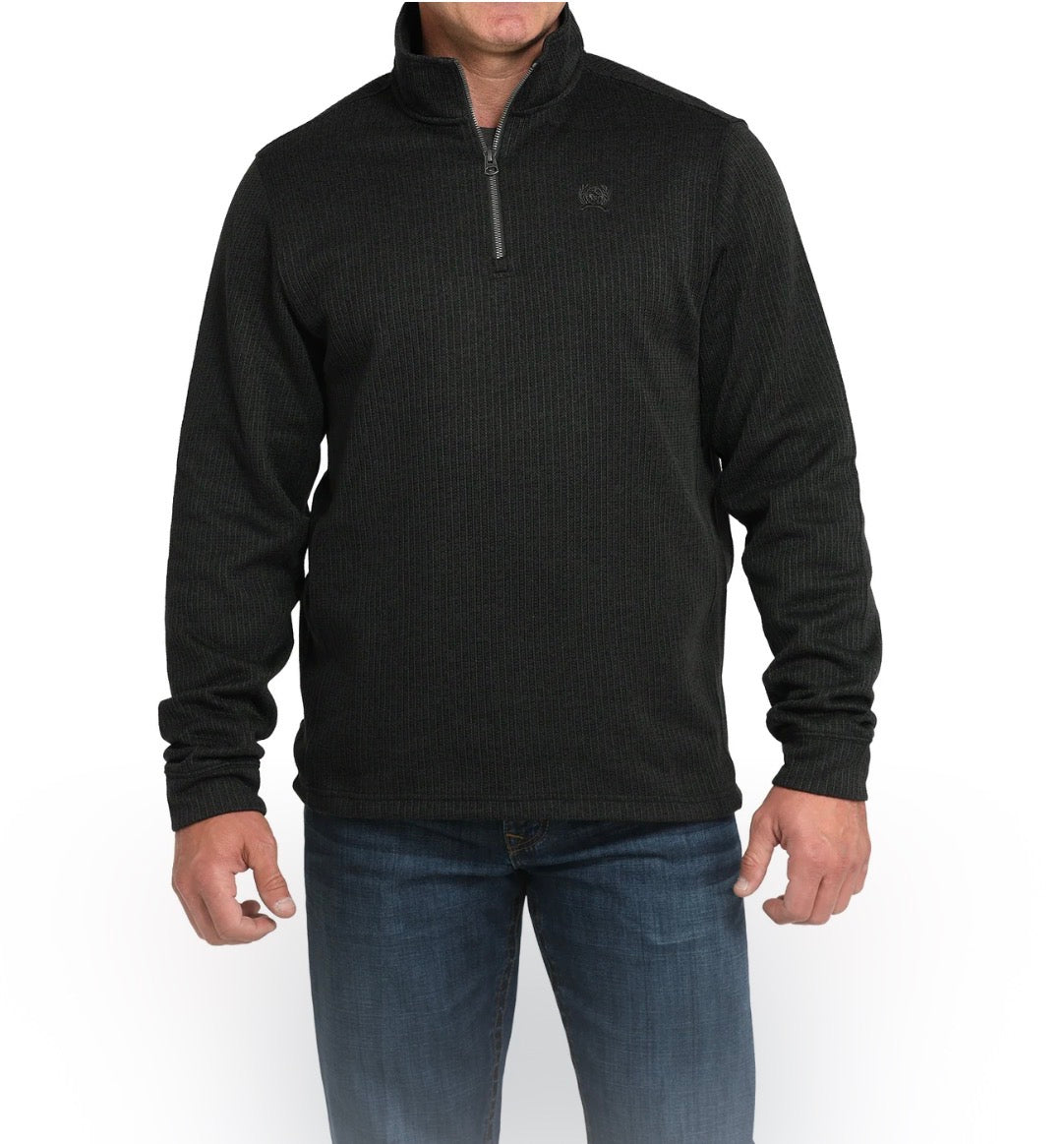 Cinch Men's 1/4 Zip Fleece Sweater-Black