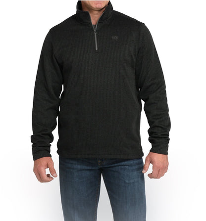 Cinch Men's 1/4 Zip Fleece Sweater-Black