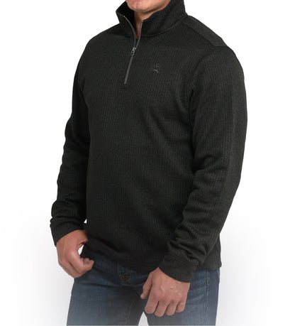 Cinch Men's 1/4 Zip Fleece Sweater-Black