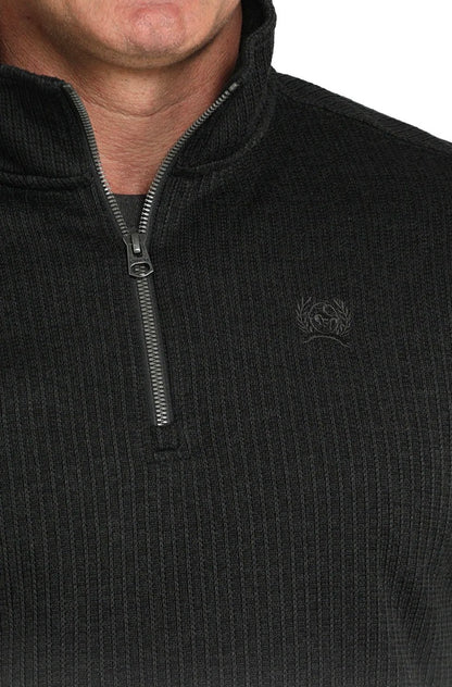 Cinch Men's 1/4 Zip Fleece Sweater-Black
