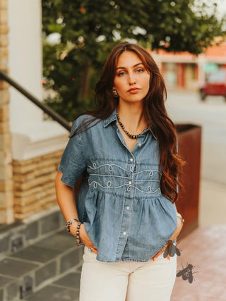 Loopty Lou Denim Top