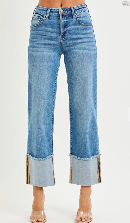 Mid Rise/MediumWash Cuff by Risen