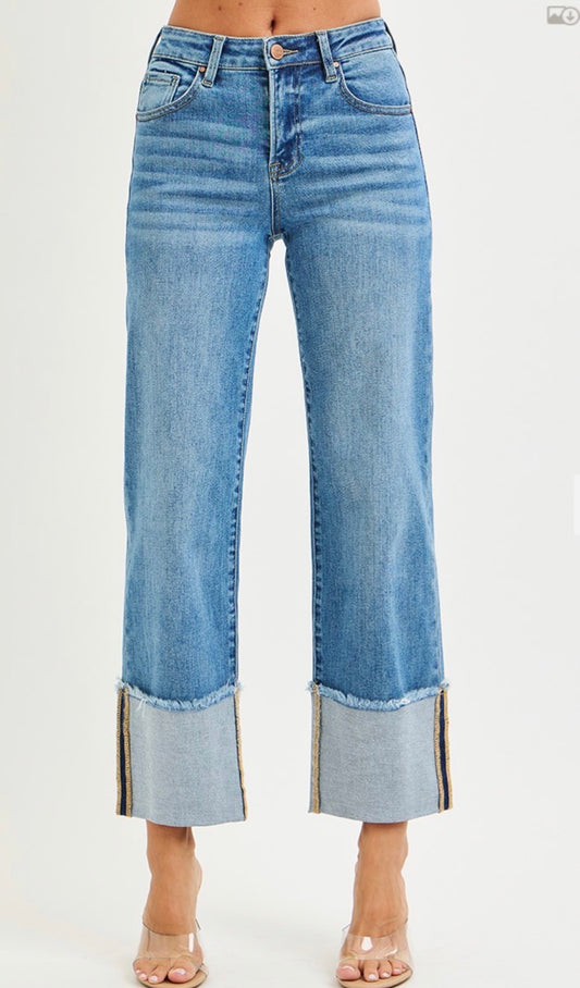 Mid Rise/MediumWash Cuff by Risen