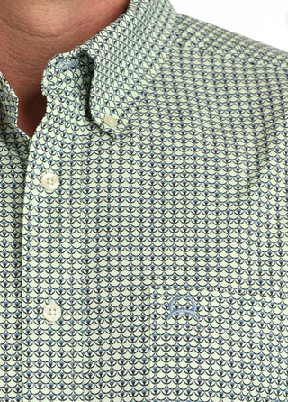 Men's Cinch Arenaflex Short Sleeve Shirt-Green