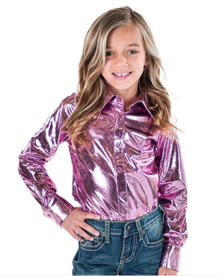 CowgirlTuff Girls Pullover Shirt-Pink Mist