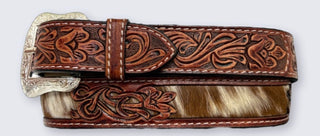 Tooled Belt #XBT-1393 w/Cowhide