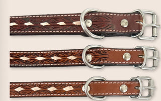 Leather Dog Collar-Buckstitched #DC-141