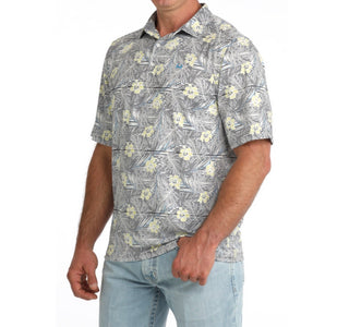 Men's Cinch Arenaflex Polo Shirt-Hawaiian Print