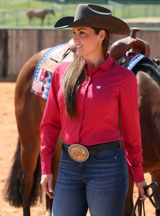 Cinch Ladies Arenaflex Shirt-Raspberry Pink