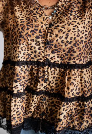 Llano Lace & Leopard Top