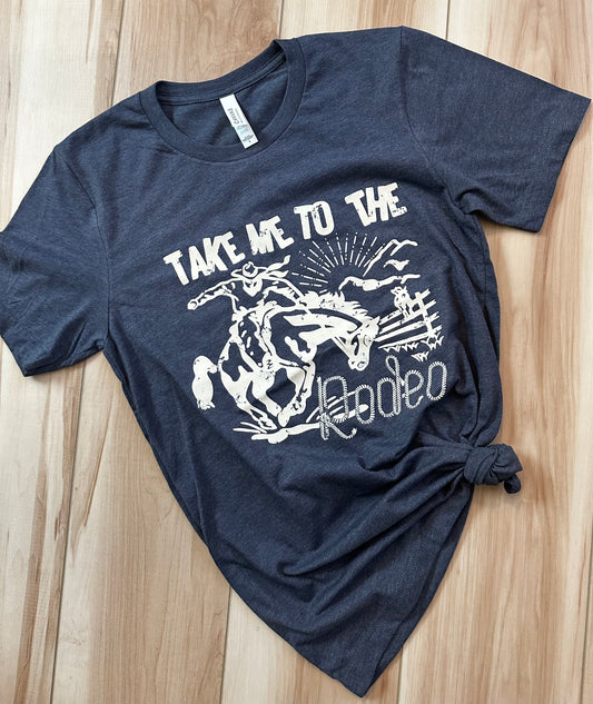 Take Me To The Rodeo Tee in Navy