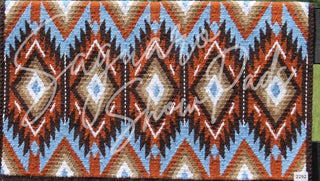 Saguaro Ranch Pad-Brown/White/Rust/Sky Blue 34x40