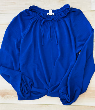 Tribal Raglan Sleeve Blouse w/Front Knot