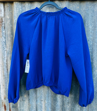 Tribal Raglan Sleeve Blouse w/Front Knot