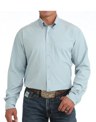 Men's Cinch Arenaflex Longsleeved Shirt-Solid Dusty Blue