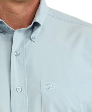 Men's Cinch Arenaflex Longsleeved Shirt-Solid Dusty Blue