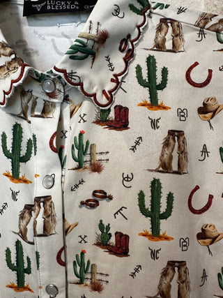 Lucky & Blessed "Rancher Chick" Snap Shirt