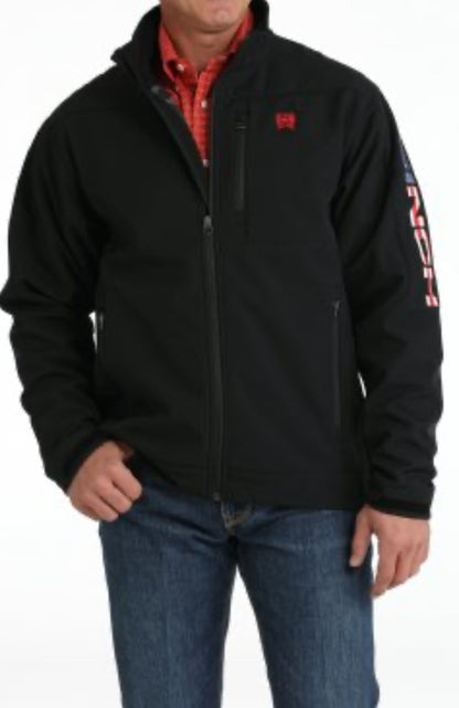 Men's Bonded Jacket in Black w/Patriotic CINCH Logo