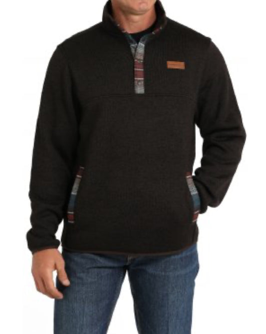 Men's Cinch Sweater Knit Pullover-Chocolate