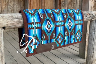 Bentley Ranch Pad-Nikko in Chocolate/Turq-34x40