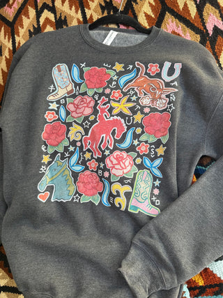 XOXO Western Rose Ranch in Dark Gray