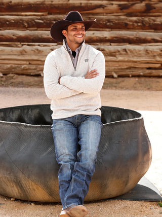 Cinch Men's 1/4 Zip Pullover-Stone