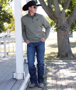 Cinch Men's 1/4 Zip Pullover-Olive