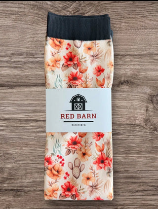 Red Barn Socks-Harvest Blooms