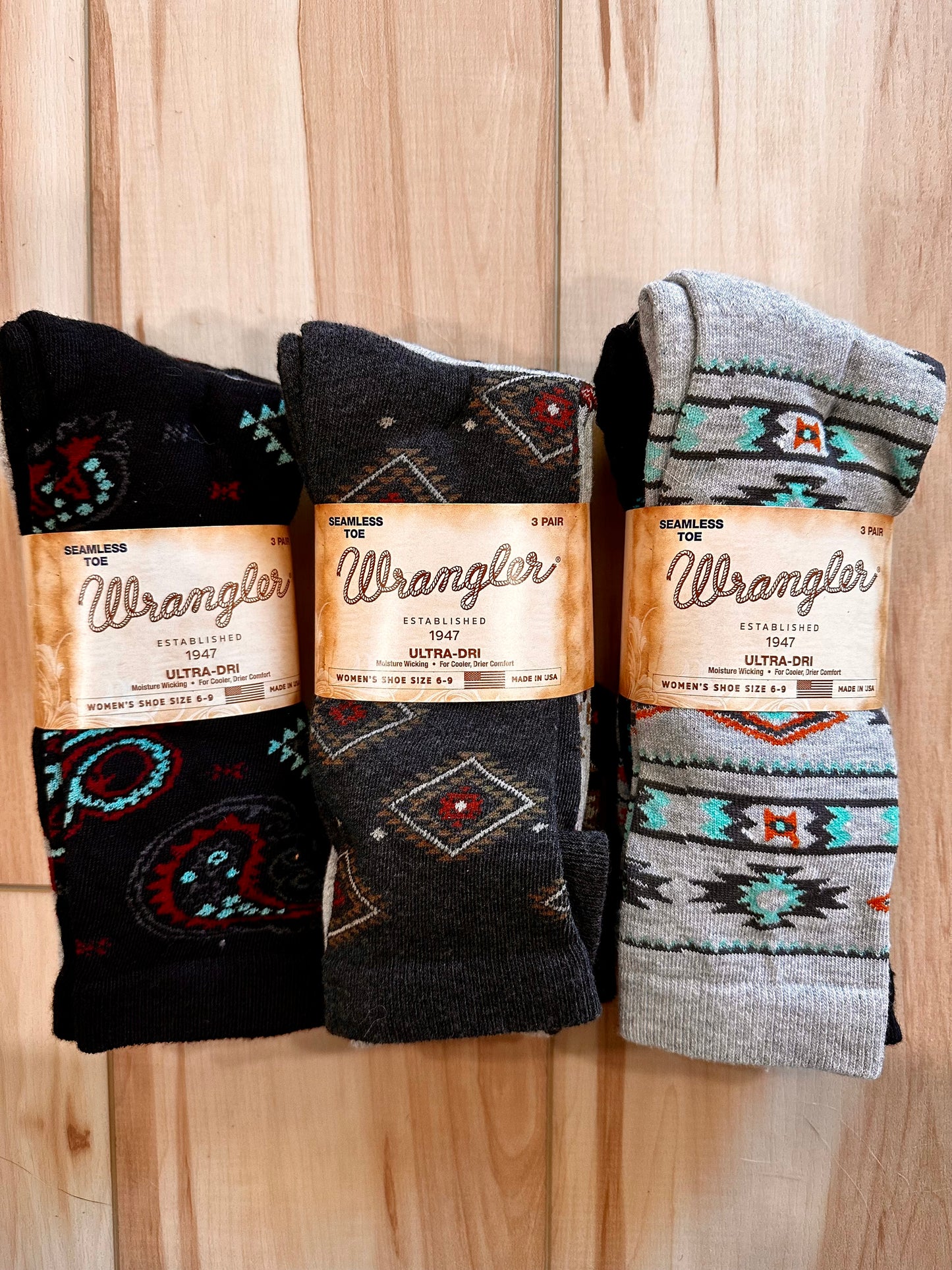 Wrangler Boot Socks-3pk Ultra Dri Ladies