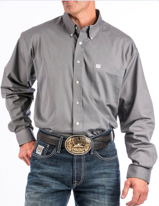 Men's Cinch Cotton Shirt-Solid Gray
