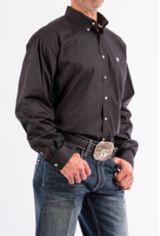 Men’s Cinch Cotton Shirt-Solid Black