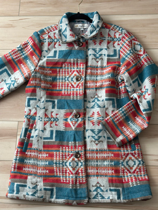 Ladies Mid-Length Aztec Coat